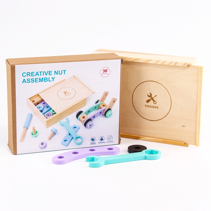 Деревянный конструктор «Маленький строитель», 21,3 × 17,5 × 4,5 см