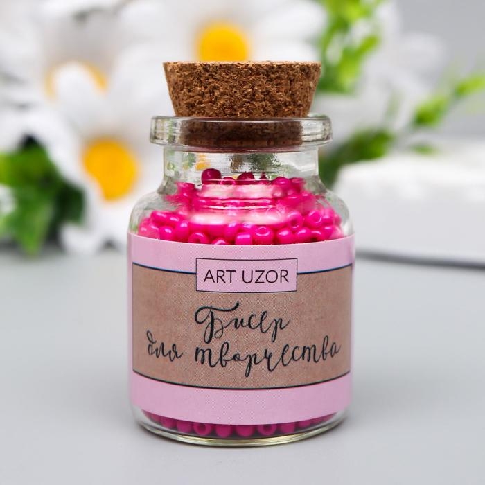 Бисер круглый 12/0 в бутылочке  Бисер круглый 12/0 в бутылочке "Розовая фуксия" 20 гр