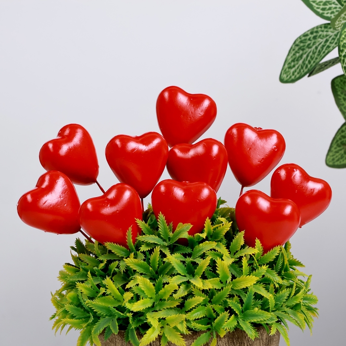 Штекер  Штекер "Сердечко" красное, 3,5х3,5х2см / набор 10шт