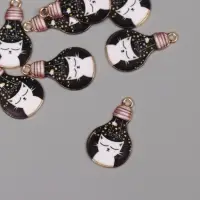 Декор для творчества металл, эмаль "Белый кот в лампочке" 2,8х1,6 см Декор для творчества металл, эмаль "Белый кот в лампочке" 2,8х1,6 см