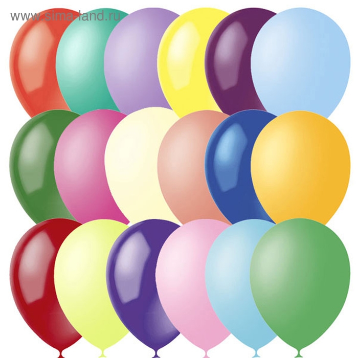 Шар латексный 5 Шар латексный 5", водяные бомбочки, декоратор и пастель, набор 100 шт., МИКС
