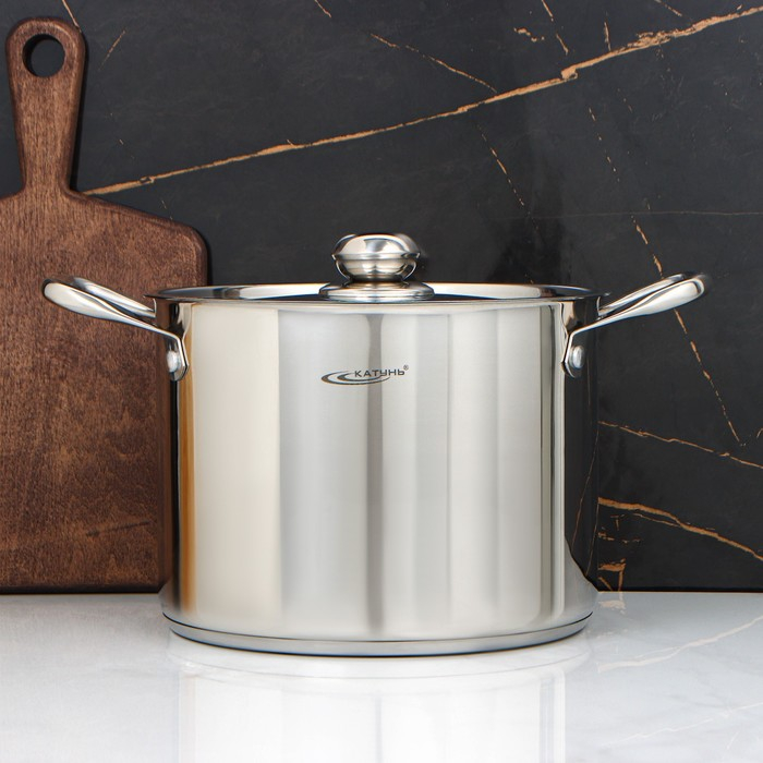 Кастрюля «Титан», 8 л, d=24 см, h=18 см, металлическая крышка, капсульное дно, индукция Кастрюля «Титан», 8 л, d=24 см, h=18 см, металлическая крышка, капсульное дно, индукция