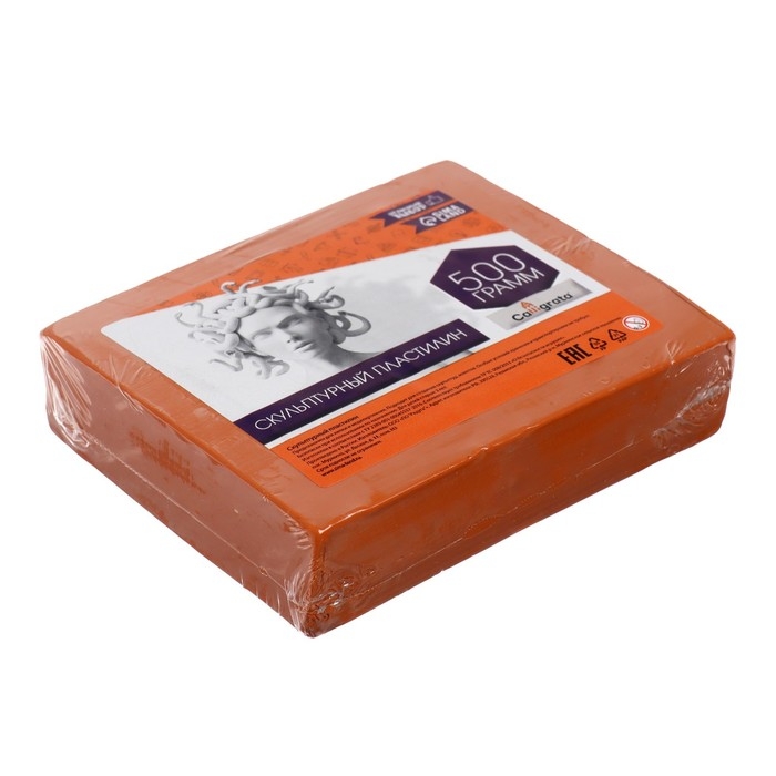 Пластилин скульптурный 500г Calligrata мягкий, терракотовый Пластилин скульптурный 500г Calligrata мягкий, терракотовый