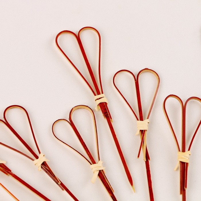 Шпажки «Сердце», в наборе 12 шт., цвет красный Шпажки «Сердце», в наборе 12 шт., цвет красный