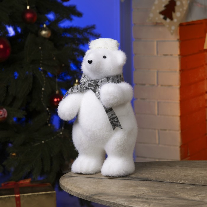 Светодиодная фигура «Медведь в шапке» 18 × 30 × 17 см, флок, батарейки ААх2 (не в комплекте), свечение тёплое белое Светодиодная фигура «Медведь в шапке» 18 × 30 × 17 см, флок, батарейки ААх2 (не в комплекте), свечение тёплое белое