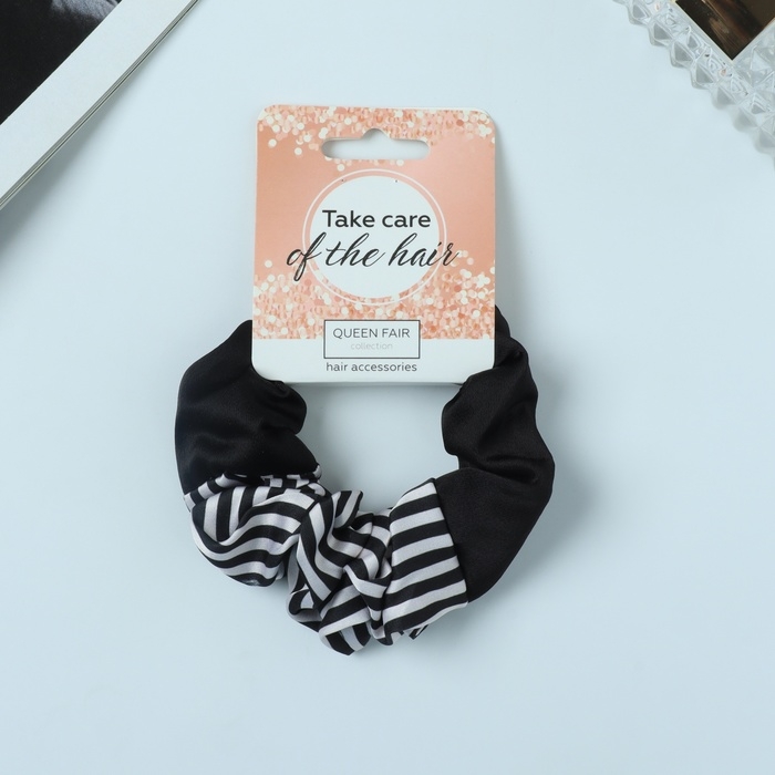 Резинка для волос Резинка для волос "Орбита" половинка полоски, 8 см, чёрно-белый