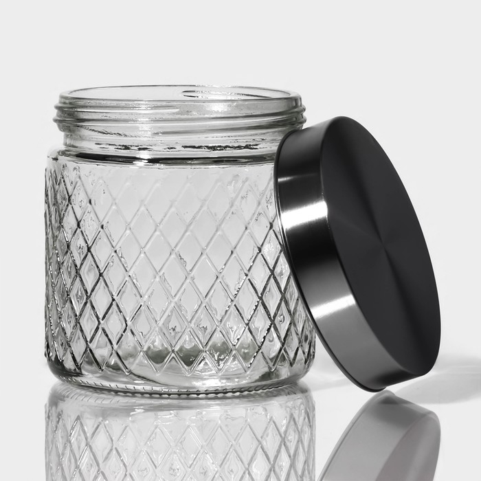 Банка стеклянная для хранения сыпучих продуктов «Премиум», 850 мл, 11×12 см, с металлической крышкой Банка стеклянная для хранения сыпучих продуктов «Премиум», 850 мл, 11×12 см, с металлической крышкой