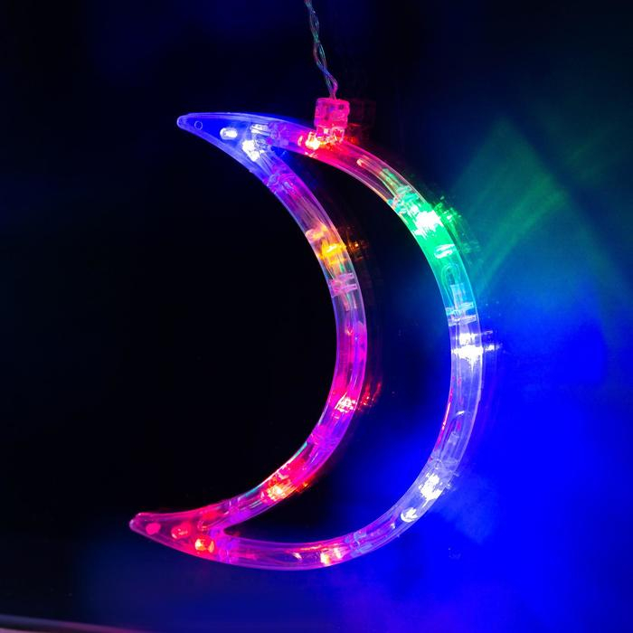 Гирлянда «Бахрома» 2.7 × 0.9 м с насадками «Месяц», IP20, прозрачная нить, 138 LED, свечение мульти, 8 режимов, 220 В Гирлянда «Бахрома» 2.7 × 0.9 м с насадками «Месяц», IP20, прозрачная нить, 138 LED, свечение мульти, 8 режимов, 220 В