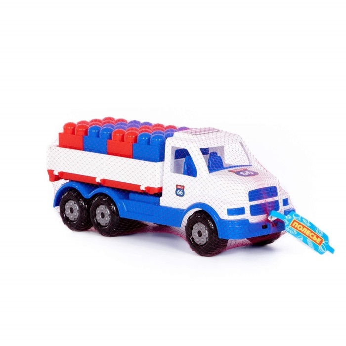 Автомобиль бортовой «Сталкер», цвет бело-синий + конструктор «Юниор», 20 элементов Автомобиль бортовой «Сталкер», цвет бело-синий + конструктор «Юниор», 20 элементов