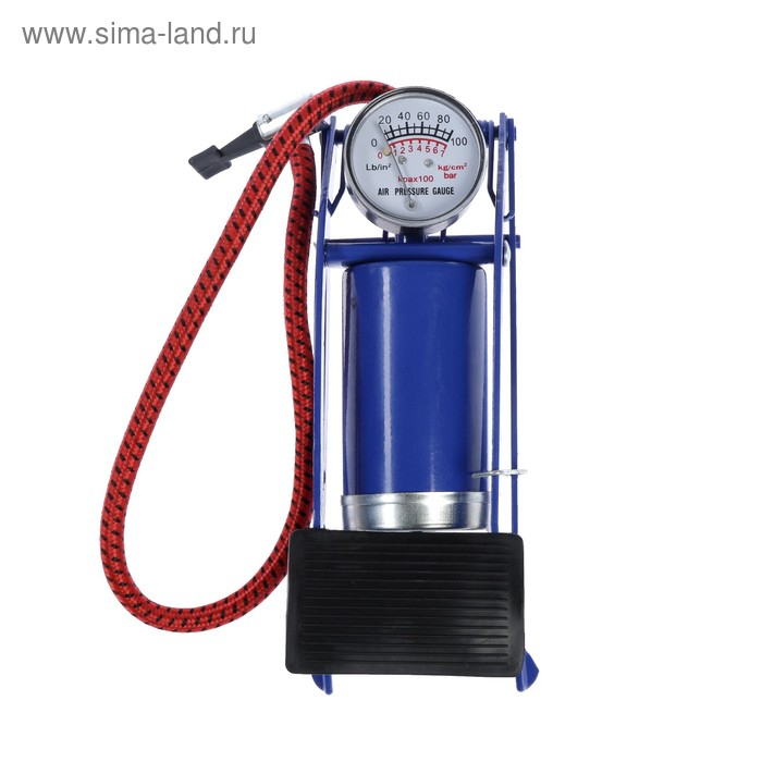 Насос ножной Cartage с манометром, 1 цилиндр Насос ножной Cartage с манометром, 1 цилиндр