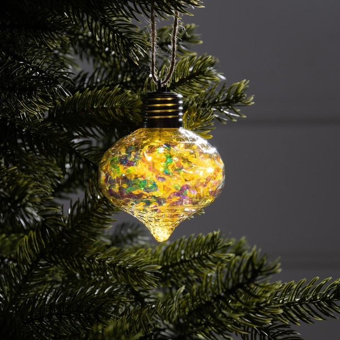 Ёлочный шар «Ретро», батарейки, 5 LED, свечение тёплое белое Ёлочный шар «Ретро», батарейки, 5 LED, свечение тёплое белое