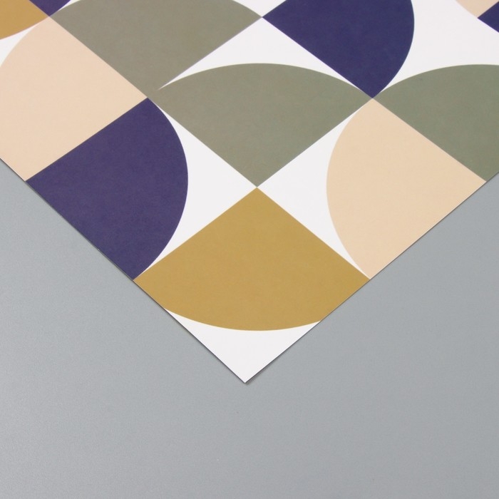 Бумага для скрапбукинга двусторонняя Бумага для скрапбукинга двусторонняя "Змейка и яркие круги" плотность 180 гр набор 5 шт 30,5х32 см