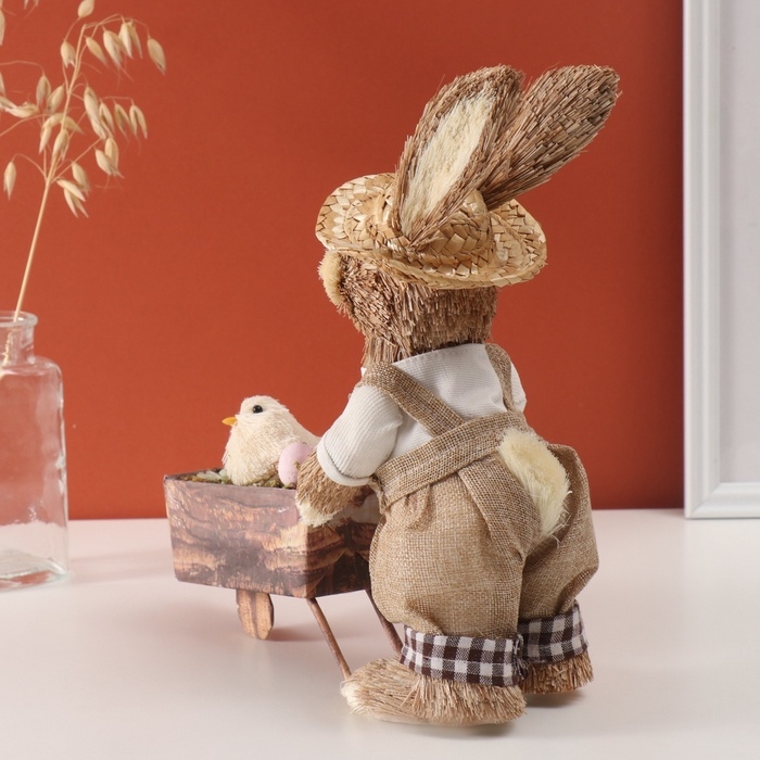 Декор Декор "Зайчик с курочкой в тележке" 10х30х27 см