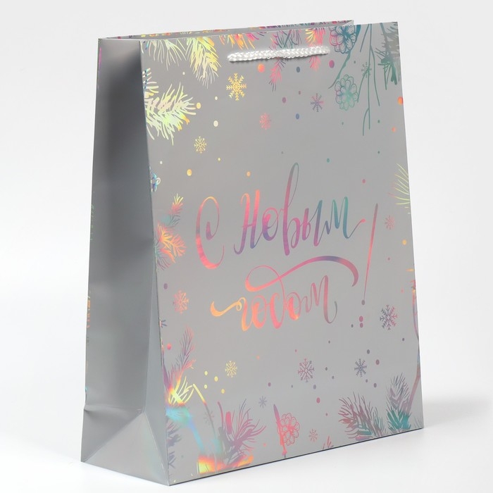 Пакет голографический вертикальный «Яркого Нового Года», 26 х 30 х 9 см Пакет голографический вертикальный «Яркого Нового Года», 26 х 30 х 9 см