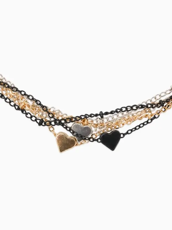 Кулоны на цепочке &laquo;Сердце&raquo;, набор 3 шт. L=35 + удлинитель 7 см, разноцветный