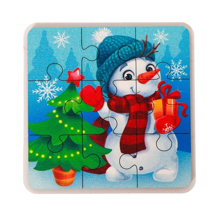 Деревянный пазл «Новый год! Снеговичок» Деревянный пазл «Новый год! Снеговичок»