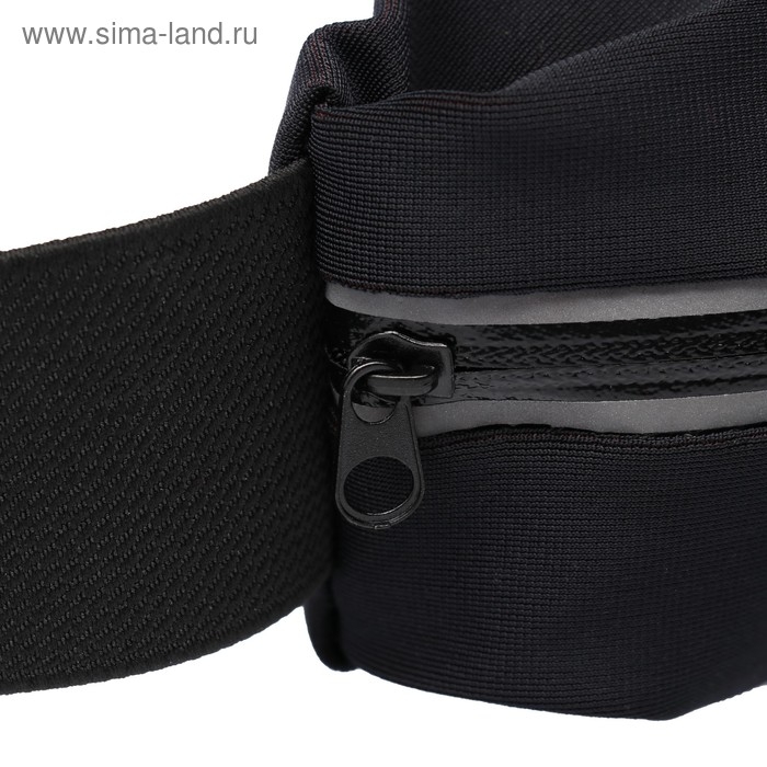 Спортивная сумка чехол на пояс Luazon, управление телефоном, отсек на молнии, чёрная Спортивная сумка чехол на пояс Luazon, управление телефоном, отсек на молнии, чёрная