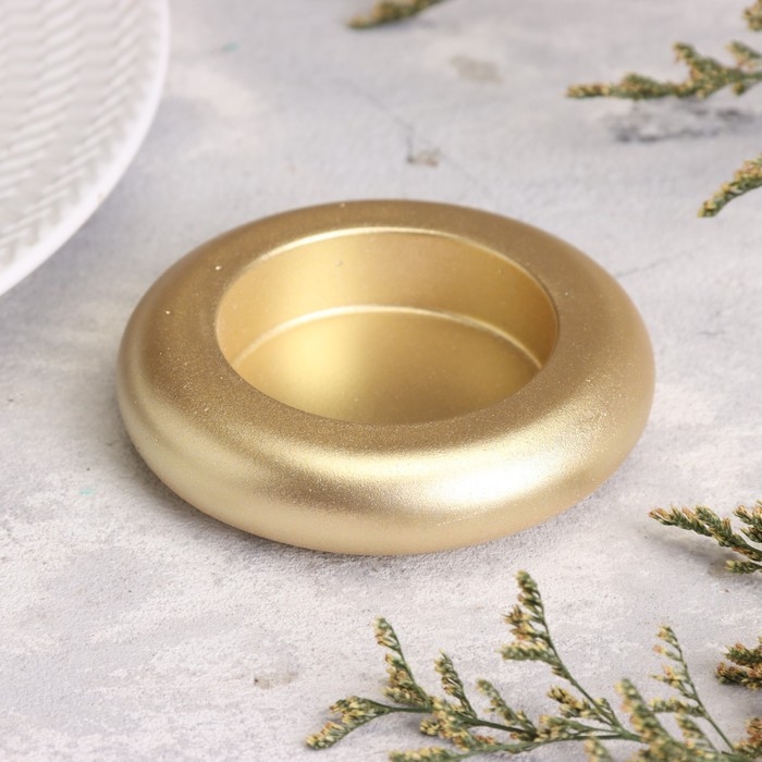 Подсвечник Подсвечник "Полноторие" из гипса малый,9х2,5см,золото