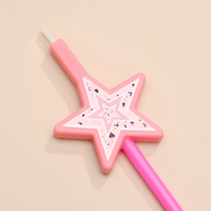 Свечи для торта, 4 шт Свечи для торта, 4 шт "Волшебная палочка. Звёзды", розовый