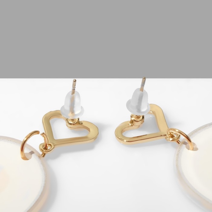 Серьги пластик «Яичница», цветные в золоте Серьги пластик «Яичница», цветные в золоте