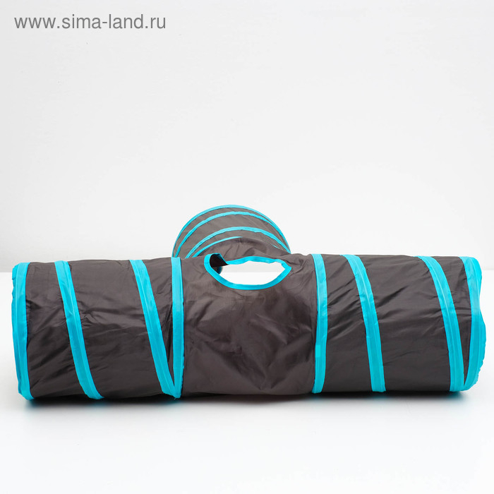 Туннель для кошек шуршащий  Туннель для кошек шуршащий "Тройник", 80 см, диаметр трубы 25 см, микс цветов