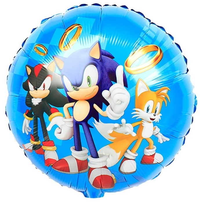 Шар фольгированный 18" &laquo;Ёжик аниме синий и друзья&raquo;, круг