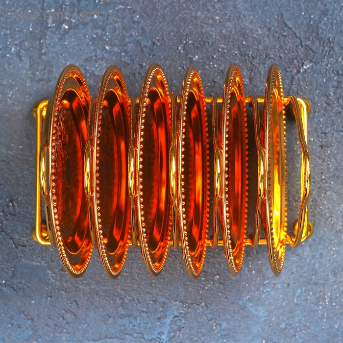 Набор блюдец с подставкой &laquo;Золото&raquo;, d=10 см, 6 шт, цвет золотой