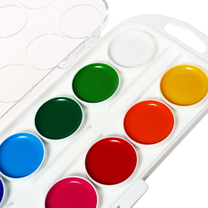 Акварель 12 цветов Акварель 12 цветов "Гамма" "Мультики", медовая, без кисти, пластик