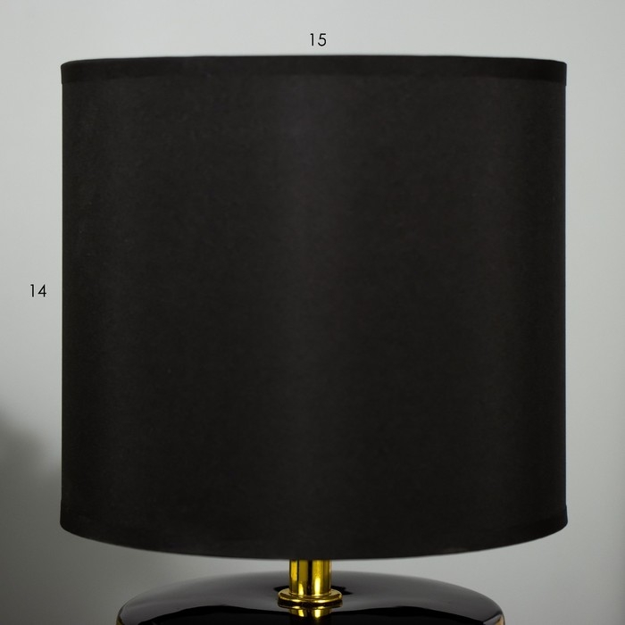Настольная лампа Биргит E14 40Вт черно-золотой 15х15х27 см RISALUX Настольная лампа Биргит E14 40Вт черно-золотой 15х15х27 см RISALUX