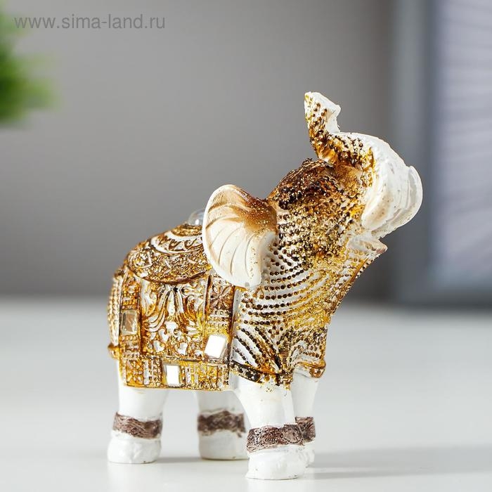 Сувенир полистоун Сувенир полистоун "Белый слон с попоной из арабского ковра" МИКС 7,8х7,5х3,2 см