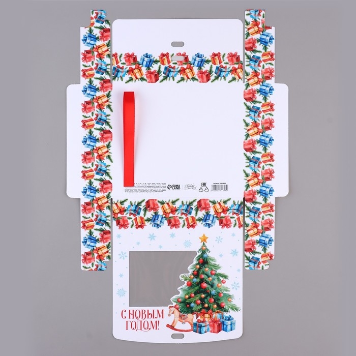 Коробка новогодняя складная «Детская» 20 х18 х 5 см, Новый год Коробка новогодняя складная «Детская» 20 х18 х 5 см, Новый год