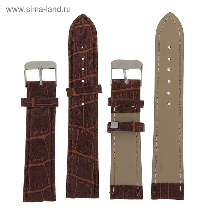 Ремешок для часов Ремешок для часов "Соломон", 20 мм, экокожа, l-19 см, коричневый