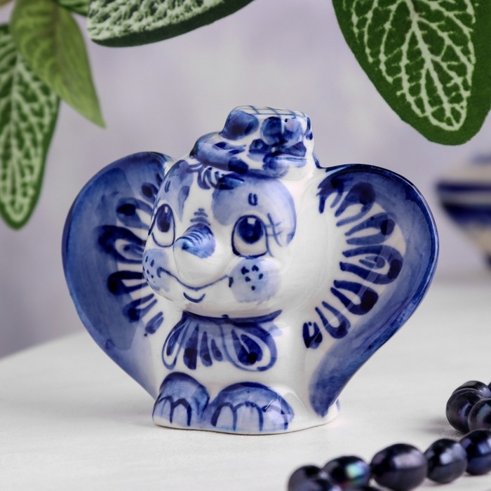 Сувенир «Слон в шляпе», 8 см, гжель Сувенир «Слон в шляпе», 8 см, гжель