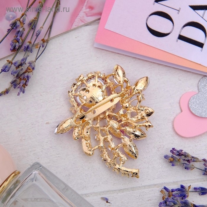 Брошь «Императрица» сердце, цвет фиолетовый в золоте Брошь «Императрица» сердце, цвет фиолетовый в золоте