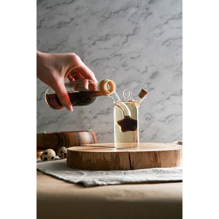 Бутыль стеклянная для соусов и масла 2 в 1 «Фьюжн. Звезда», 8×4,5×11 см Бутыль стеклянная для соусов и масла 2 в 1 «Фьюжн. Звезда», 8×4,5×11 см