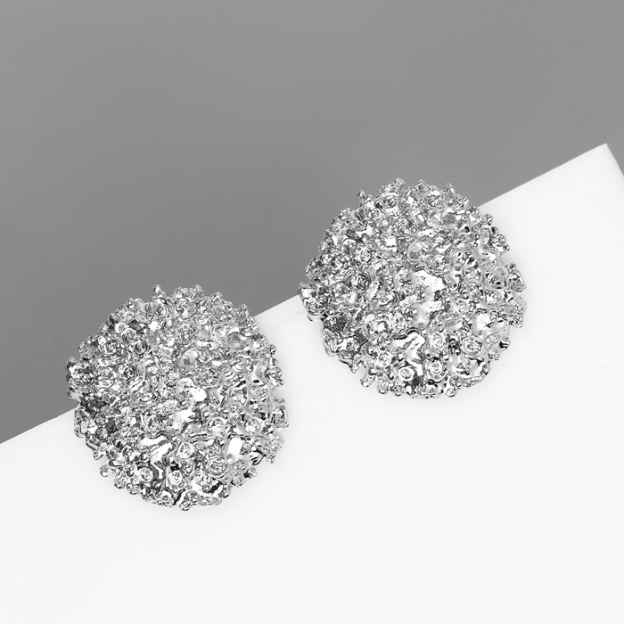 Серьги металл «Карибы» круг, цвет серебро Серьги металл «Карибы» круг, цвет серебро