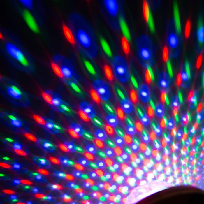 Световой прибор «Диско-шар» 11 см, динамик, пульт ДУ, свечение RGB, 5 В