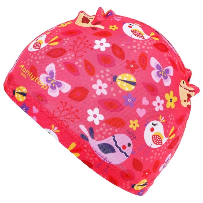 Шапочка для плавания детская ONLYTOP «Птички», тканевая, обхват 46-52 см Шапочка для плавания детская ONLYTOP «Птички», тканевая, обхват 46-52 см