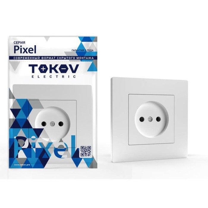 Розетка TOKOV ELECTRIC, Pixel, 1-м, 16А, IP20, без з/к, в сборе, белый, TKE-PX-R1F-C01 Розетка TOKOV ELECTRIC, Pixel, 1-м, 16А, IP20, без з/к, в сборе, белый, TKE-PX-R1F-C01