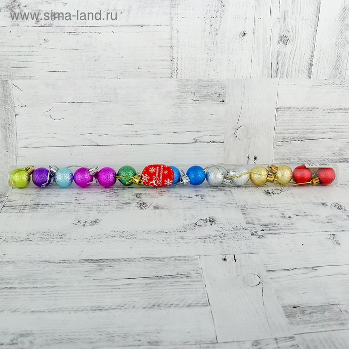 Набор шаров пластик d-3 см, 15 шт "Крапинка" микс