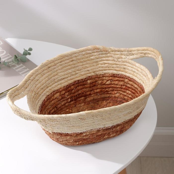 Корзина плетёная Доляна &laquo;Тэри&raquo;, с ручками, 36&times;24&times;12 см, цвет коричневый