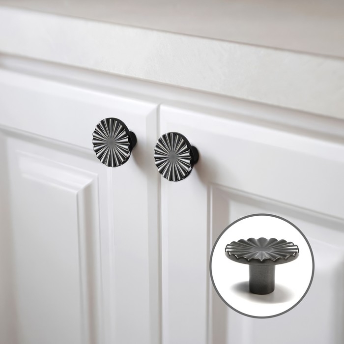 Ручка кнопка CAPPIO d=36, цвет графит Ручка кнопка CAPPIO d=36, цвет графит