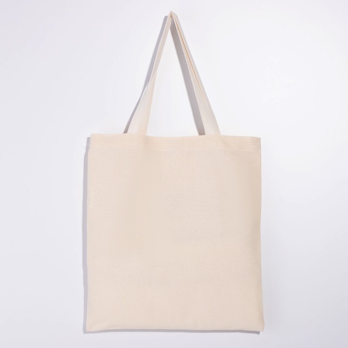 Шопер однотонный, 35 х 0.5 х 40 см, двунитка, без подклада, бежевый Шопер однотонный, 35 х 0.5 х 40 см, двунитка, без подклада, бежевый