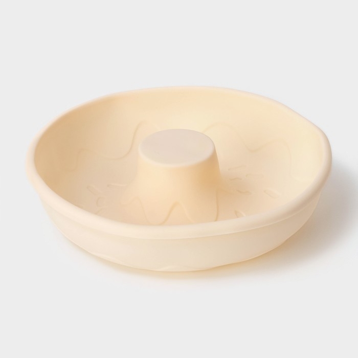 Форма для выпечки Доляна «Пончик», силикон, d=21 см, цвет бежевый