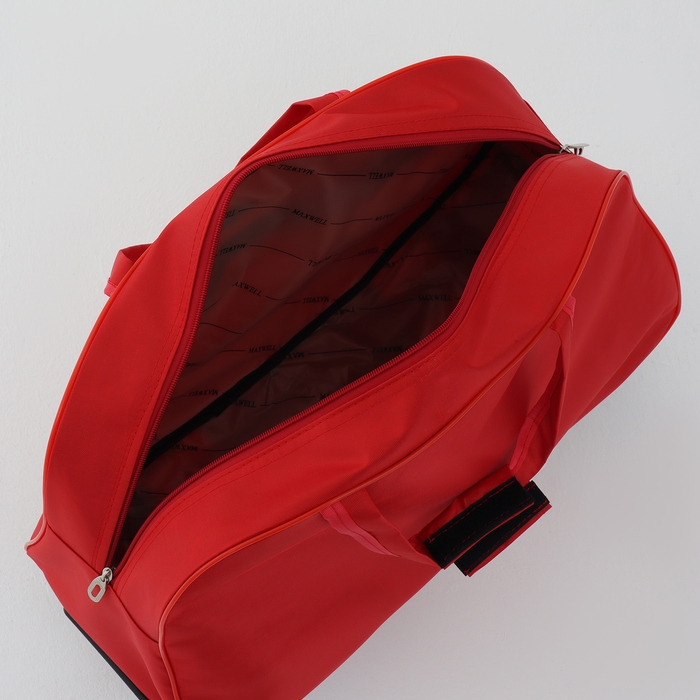 Сумка дорожная на колёсах, наружный карман, цвет красный Сумка дорожная на колёсах, наружный карман, цвет красный