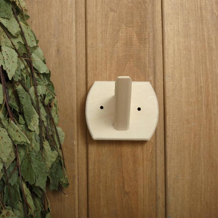 Вешалка деревянная, 1 крючок, липа Вешалка деревянная, 1 крючок, липа