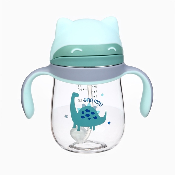 Поильник детский M&B «Котик» с трубочкой, от 9 мес., 280 мл., цвет серо-голубой Поильник детский M&B «Котик» с трубочкой, от 9 мес., 280 мл., цвет серо-голубой