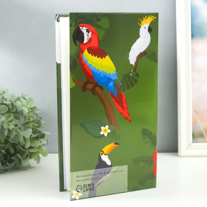 Фотоальбом на 300 фото 10х15 см  Фотоальбом на 300 фото 10х15 см "Экзотические птицы" 33,5х17,5х5 см