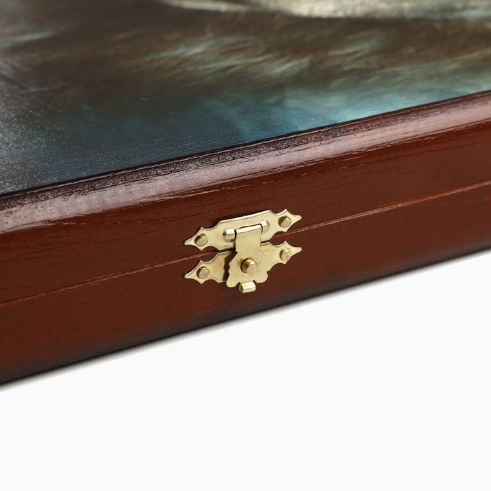 Нарды деревянные большие, с шашками  Нарды деревянные большие, с шашками "Волк", настольная игра, 60 х 60 см