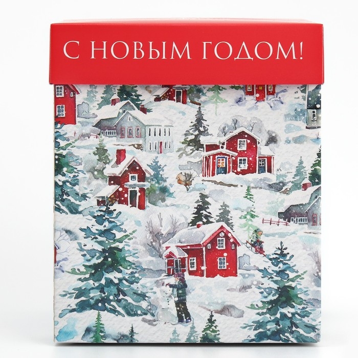 Коробка подарочная новогодняя складная с 3D эффектом «Добро пожаловать в Новый год», 11 х 11 х 13 см, Новый год Коробка подарочная новогодняя складная с 3D эффектом «Добро пожаловать в Новый год», 11 х 11 х 13 см, Новый год